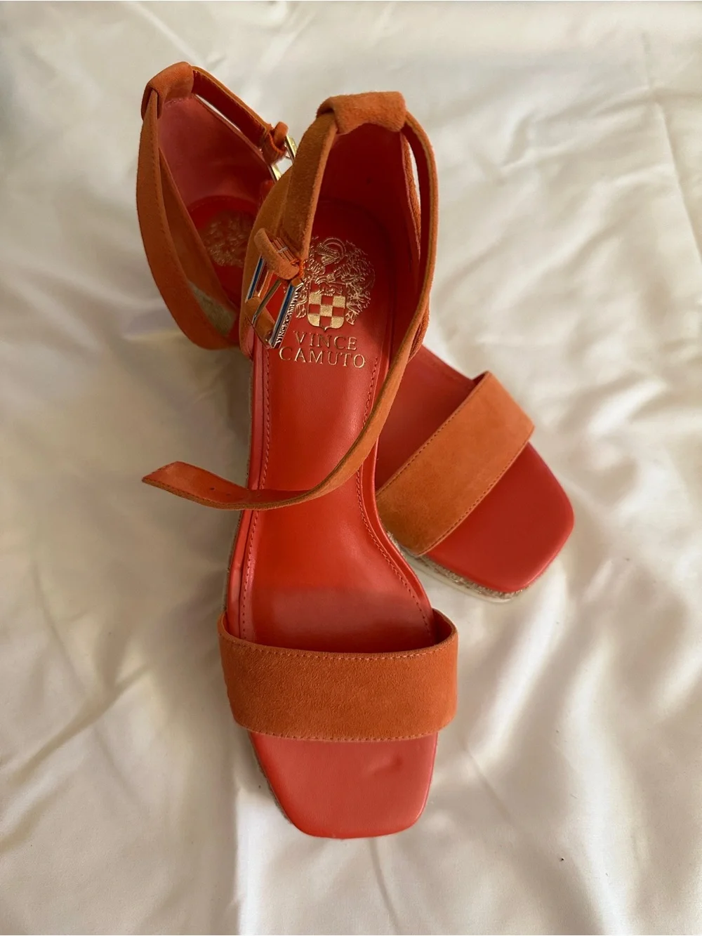 Vince Camuto Orange Women’s Wedge Sandals with Ankle Strap